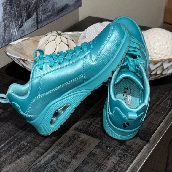 Skechers Women's Street Uno-Slither & Shine teal casual shoes SZ6.5 - Picture 6 of 10